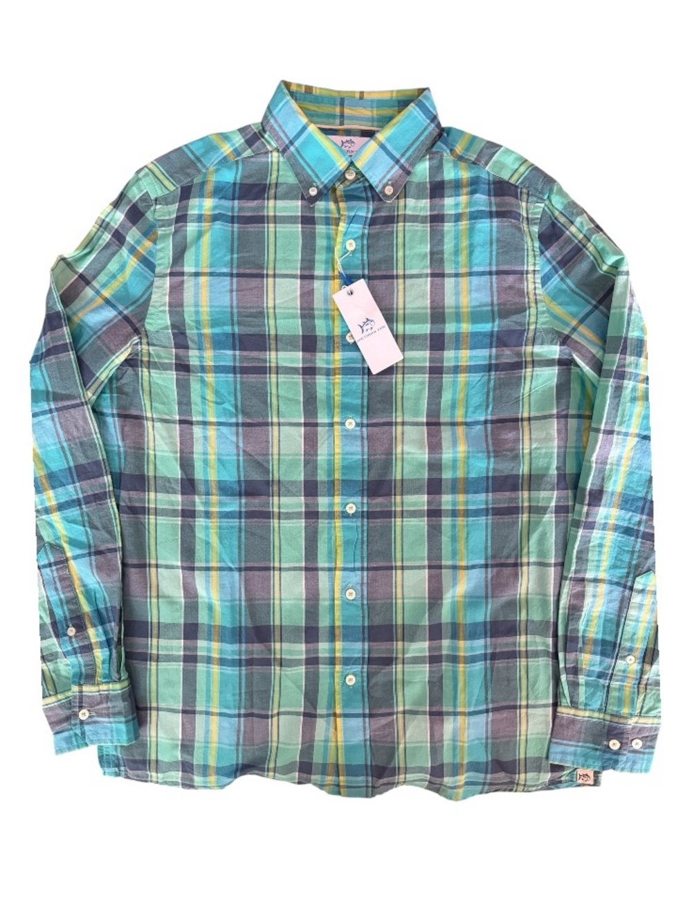Southern Tide Long Sleeve Crystal Cove Madras Plaid Sportshirt - NWT